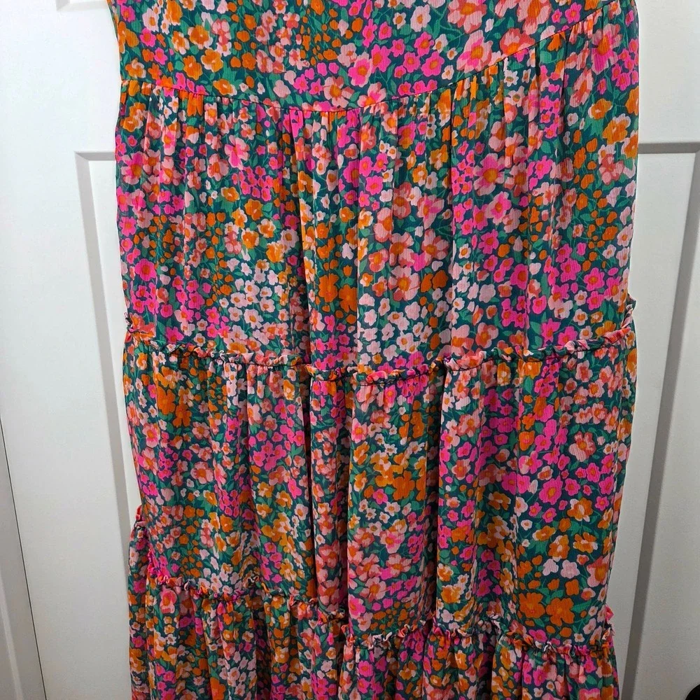 J.Crew Womens Floral Tiered Midi Dress in Micro Meadow Print Size Medium - Picture 7 of 13